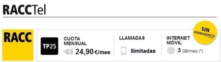 La tarifa ilimitada con 3 GB también llega a RACCTel
