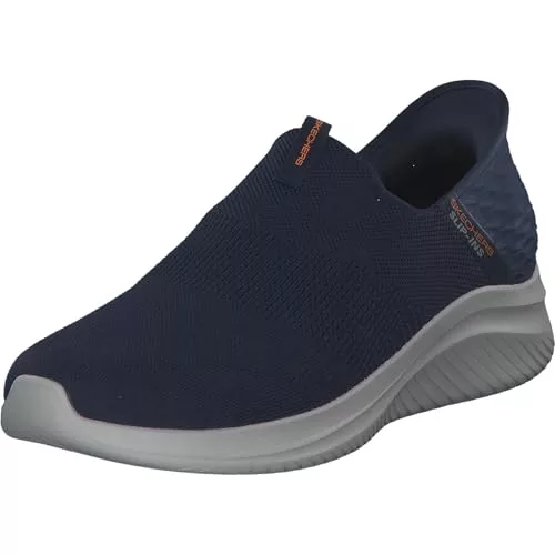 Skechers Hombre Ultra Flex 3.0 Smooth Step Slip-In ENTRENADOR, Navy Knit/Trim, 41.5 EU