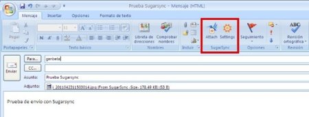 Sugarsync añade un plugin para los adjuntos de Outlook