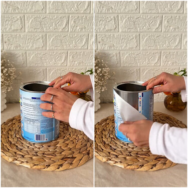 No lo sabía, pero si reutilizamos un bote de Nesquik y la manga de un jersey viejo podemos hacer este práctico organizador   