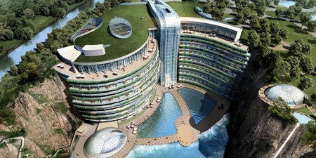 Un hotel subterráneo en una antigua cantera solo podía hacerse realidad en China