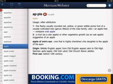 Merriam-Webster, un estupendo diccionario de inglés en iOS