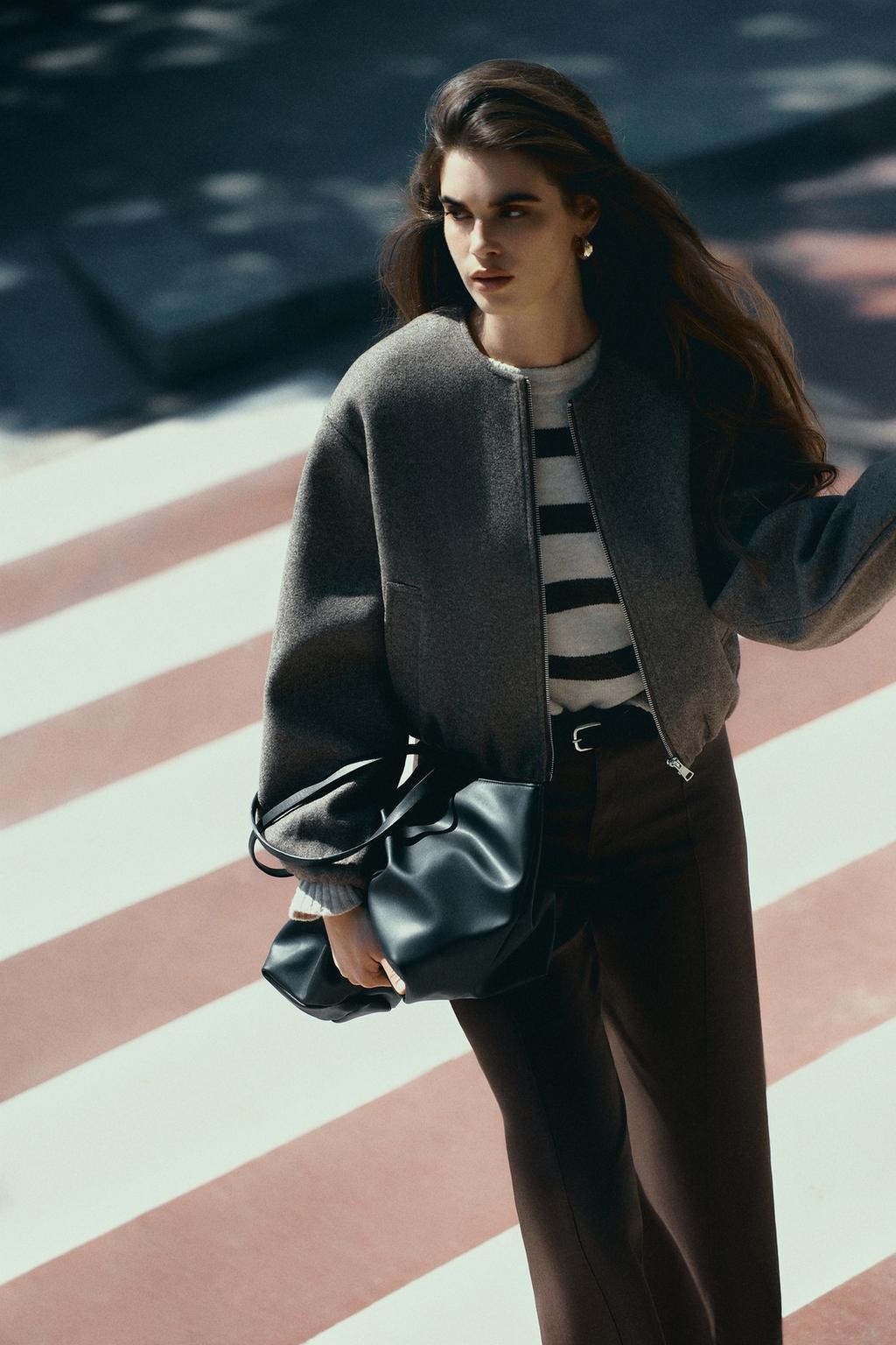 Chaqueta bomber de paño