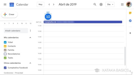 Calendario Facebook