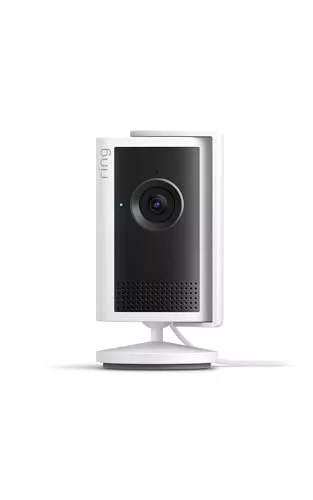 Ring Cámara interior Plus (Indoor Camera Plus, última generación) | Cámara de seguridad, enchufe | Retinal 2K, cubierta manual del objetivo | Prueba gratuita de 30 días del plan de suscripción Ring