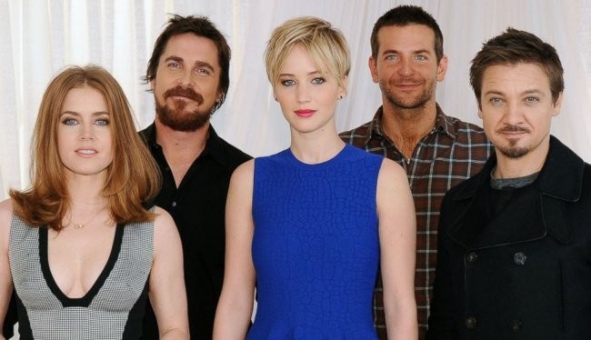 Christian Bale, Amy Adams, Jennifer Lawrence, Bradley Cooper y Jeremy Renner