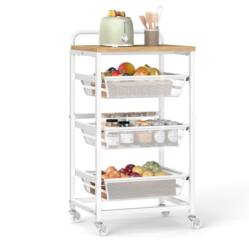 VASAGLE Carrito de Almacenaje de 4 Niveles