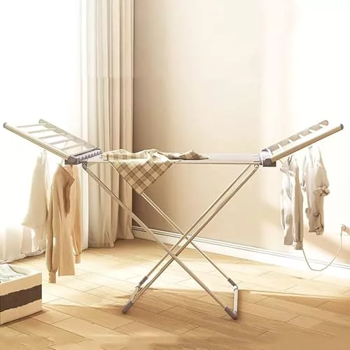 Tendedero eléctrico de ropa, portátil, plegable, con 20 barras, temperatura constante para un secado eficiente y fácil almacenamiento
