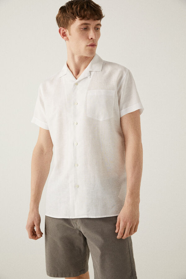 Camisa en lino manga corta