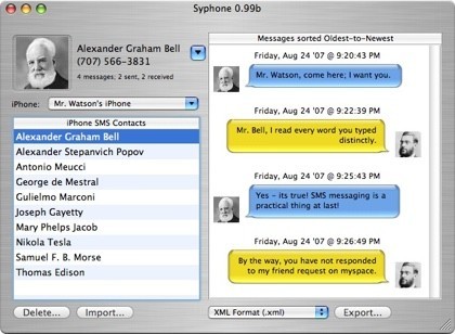 Syphone, gestión de los SMS del iPhone desde Mac OS X