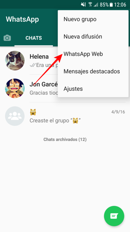 Elige La Opcion Whatsapp Web