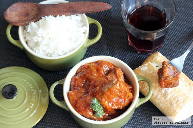 Guiso de tacos de morcillo en tomate, la carne más tierna y sabrosa para una comida familiar