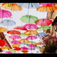 Una lluvia de paraguas en Águeda, Portugal 