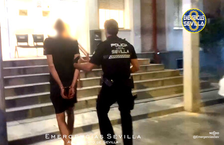 Momento en el que llevaron al conductor a la comisaría en Sevilla