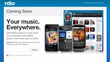 Rdio aparece en forma de beta privada