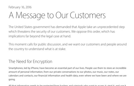 Apple planta cara al FBI: habla de "una medida sin precedentes que amenaza la seguridad de nuestros clientes"