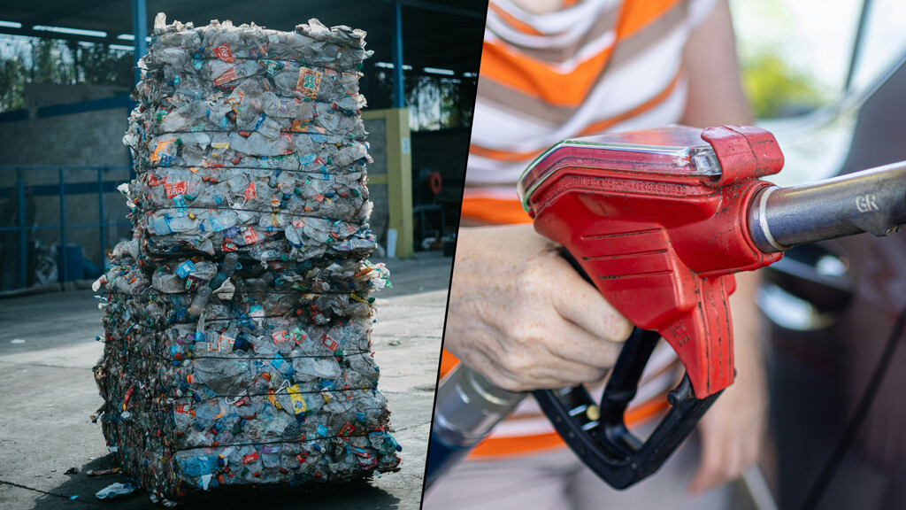 A Lower-Energy Path from Plastic Waste to Liquid Fuel