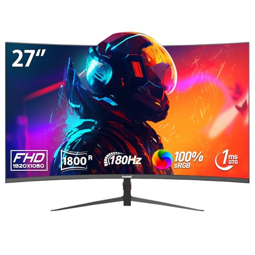 suevery 27 Pulgadas Gamer Monitor curvo 180Hz FHD