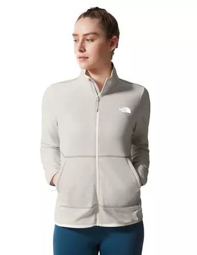 THE NORTH FACE - Chaqueta Polar Canyonlands con Cremallera para Mujer - Chaqueta para Senderismo y Actividades al Aire Libre - TNF White Dune Heather, XS