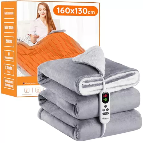 Mia&Coco Manta Electrica Grande Termica Cama 160x130cm, 10 Niveles de Calor