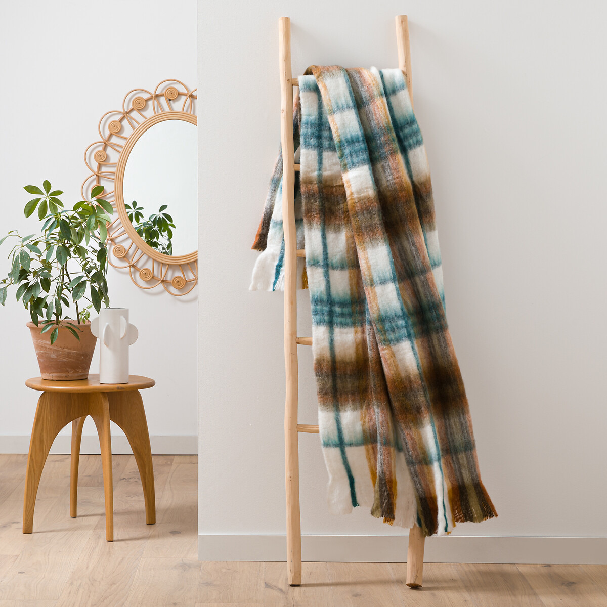 Plaid de cuadros con flecos, Armand