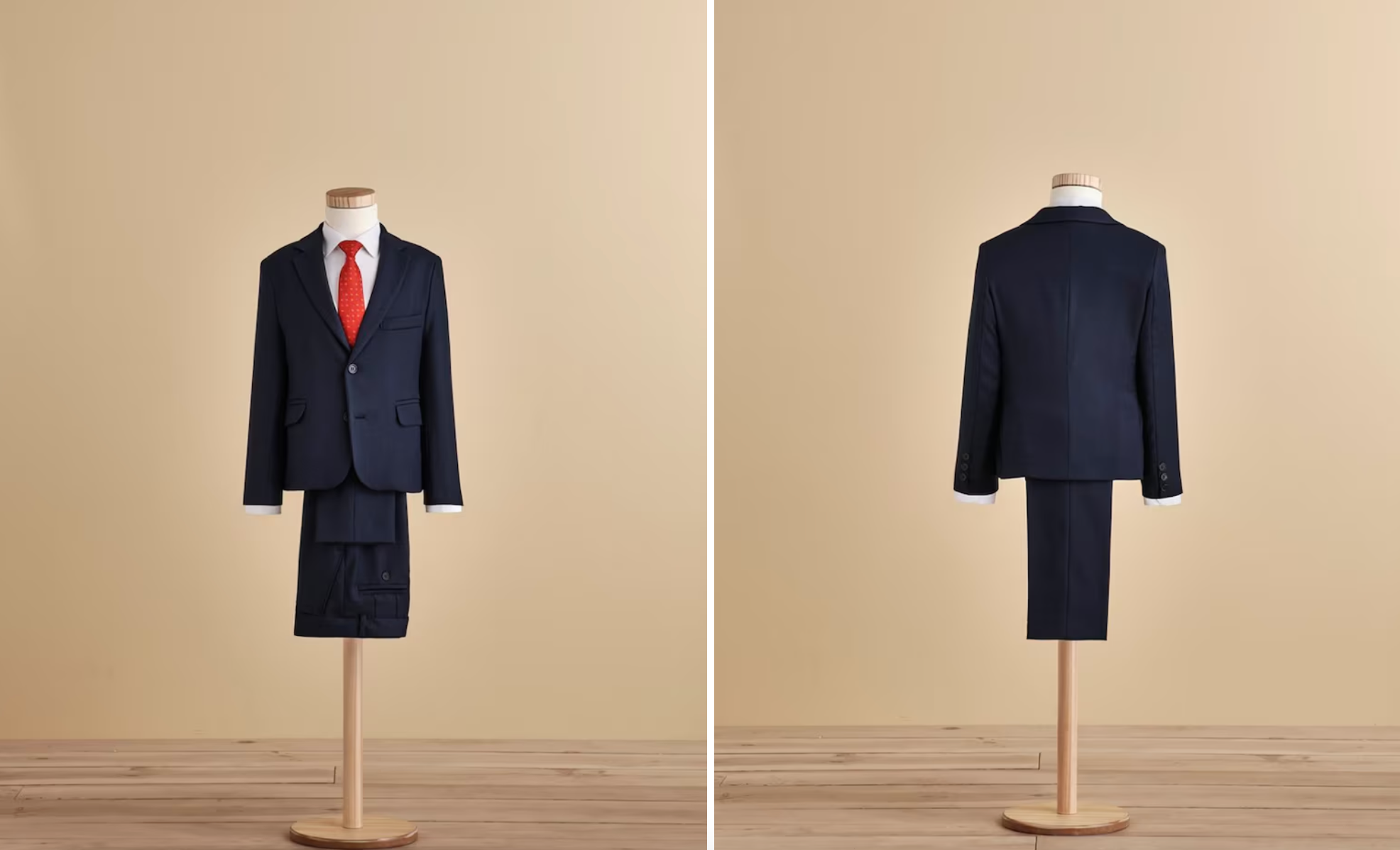 Traje de estilo clásico en azul marino