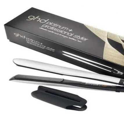 ghd Platinum+ Blanca - Plancha de Pelo Profesional Inteligente, Cabello Más fuerte, Más Brillo y Protección del Color - Para todo Tipo de Cabello - (Enchufe Europeo)