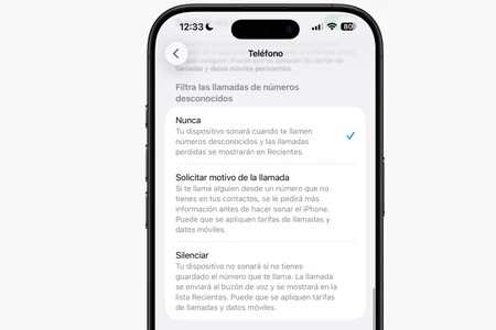 Filtro Llamadas