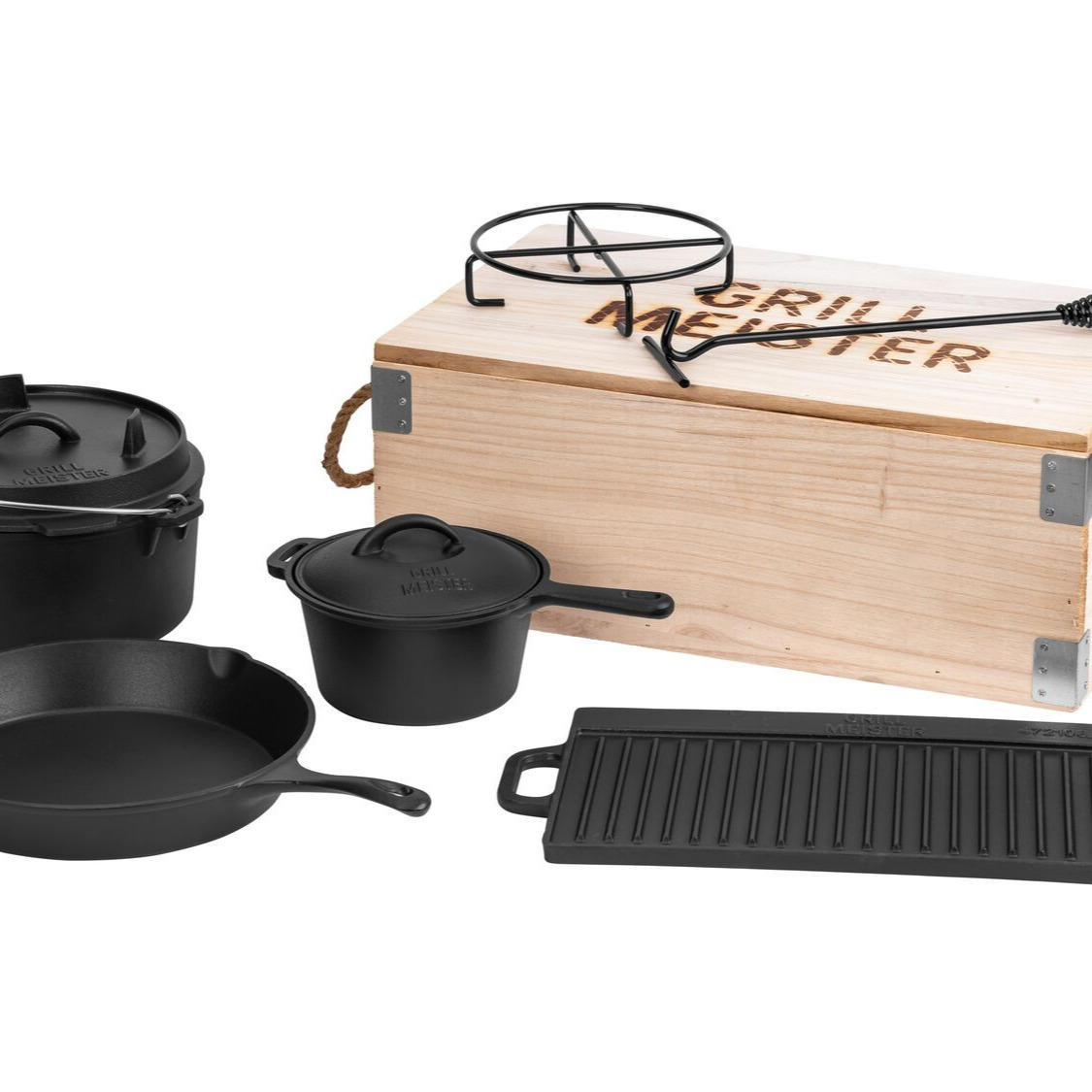 Set de utensilios de hierro para barbacoa