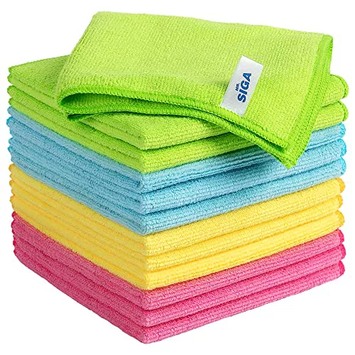 MR.SIGA Paños de Limpieza de Microfibra para Ventanas y Cocina, Juego de 12, 32x32cm