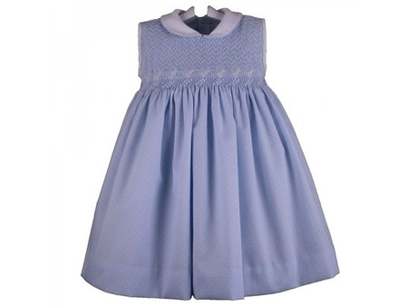 vestido punto smock azul
