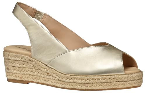 Geox D IBERIDE A, Sandalia de cuña Mujer, Lt Gold, 38 EU