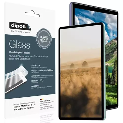 dipos I 2x Protector de Pantalla mate compatible con Huawei MatePad 11.5 PaperMatte Edition Vidrio Flexible Cristal Proteccion 9H