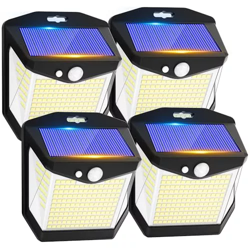 Luz Solar LED Exterior Jardin - 248 LED Luces Solares Sensor de Movimiento