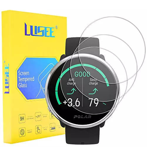 LUSEE 3 Piezas Protector de Pantalla Compatible con Polar Ignite 2, Polar Ignite y Polar Unite Cristal Vidrio Templado Protector Pantalla, Dureza 9H, Alta Definición, Resistente a los Arañazos