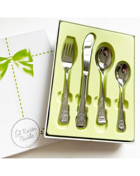 Cubiertos Para Bebes Y Ninos Animalitos Grabados Con El Nombre