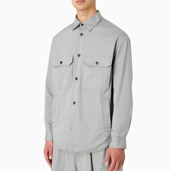 Emporio Armani Chaqueta de hombre regular tipo Sobrecamisa