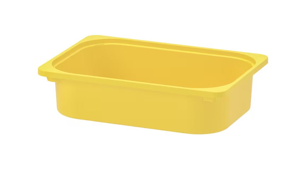 Caja TROFAST de color amarillo, 42x30x10 cm