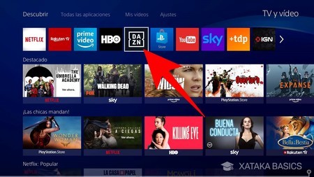 Dazn pantalla completa tablet