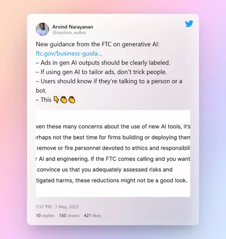 アルビンド・ナラヤナンによるツイート