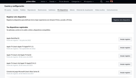 Dispositivos asociados