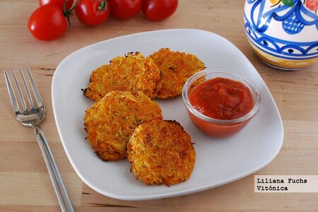 Medallones o fritters de zanahoria y patata. Receta saludable