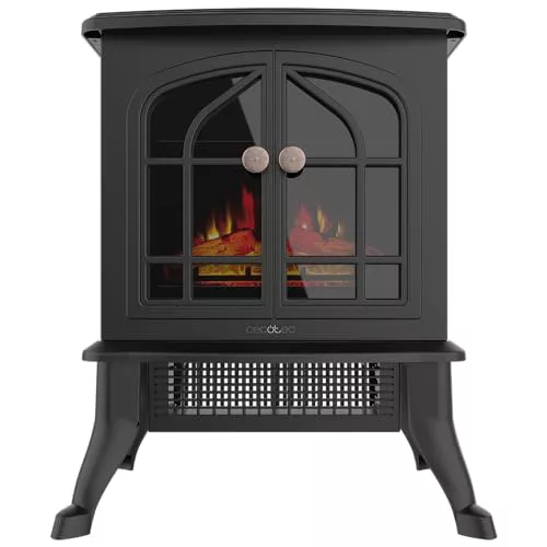 Cecotec Chimenea Eléctrica de Pie ReadyWarm 2000 Flames. 2000 W, 2 Niveles de Potencia