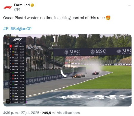 Piastri Spa F1 2025