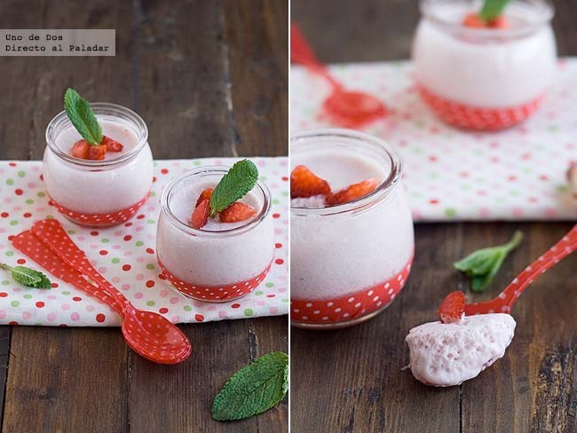 Receta de mousse fácil de fresa y queso, fácil, rápida y sin horno