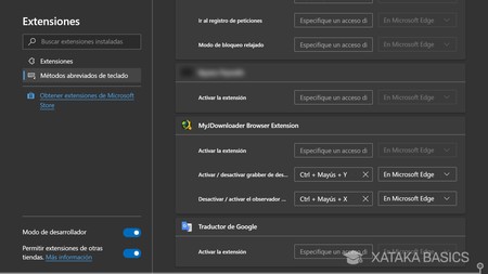 Extensions de raccourcis