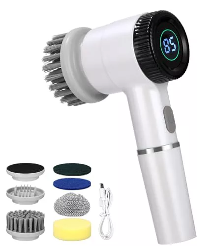 TIDEVAN 5 in 1 Cepillo de Limpieza eléctrico, 3 Velocidades, Blanco