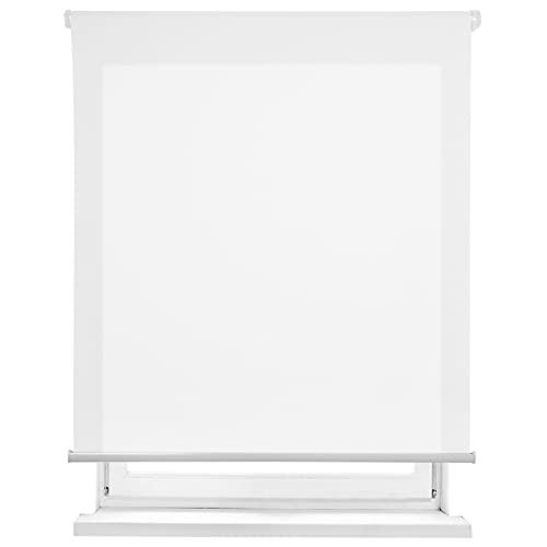 MERCURY TEXTIL- Estor Enrollable translúcido Liso (Blanco, 120x180cm)