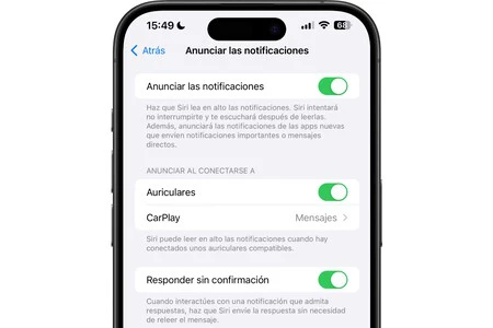 Notificaciones Siri