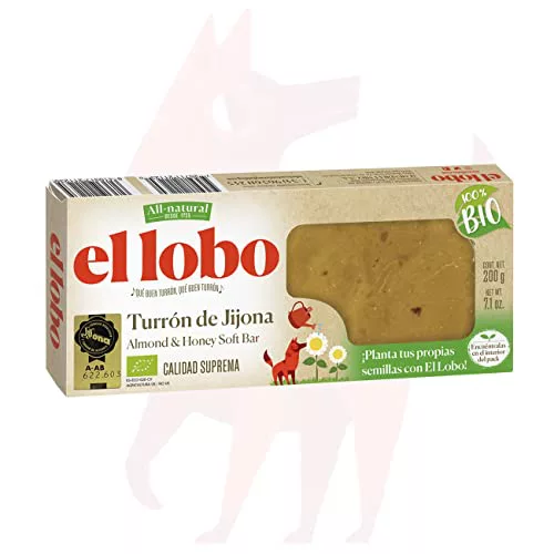 EL LOBO - Turrón de Jijona 100% BIO 200g, "All Natural"